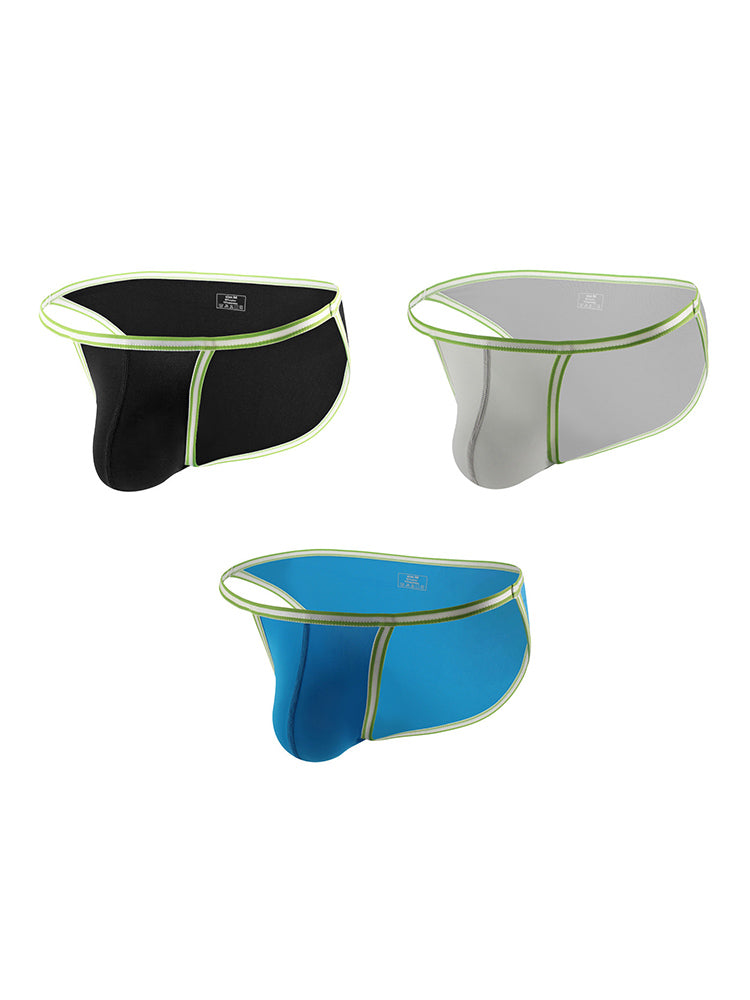 3 Pack Men's Large Pouch Sporty Breathable Seamless Comfort Bikinis | dmunderwear detail image 12