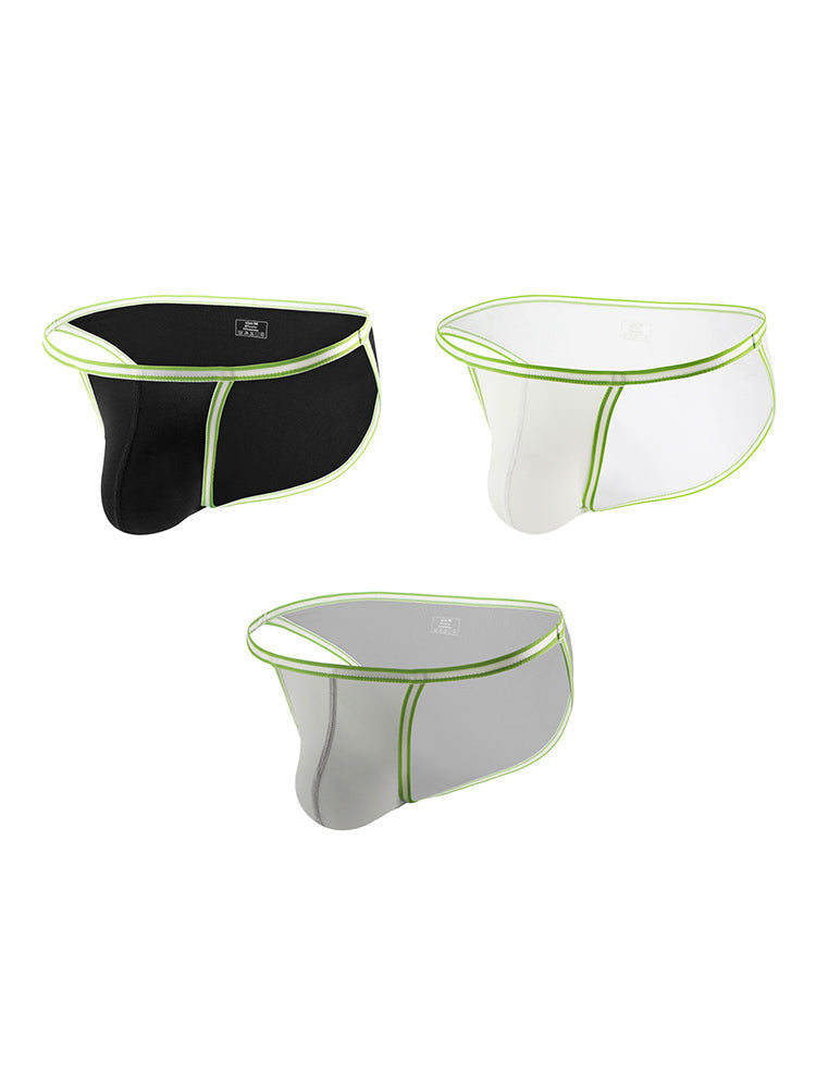 3 Pack Men's Large Pouch Sporty Breathable Seamless Comfort Bikinis | dmunderwear detail image 2