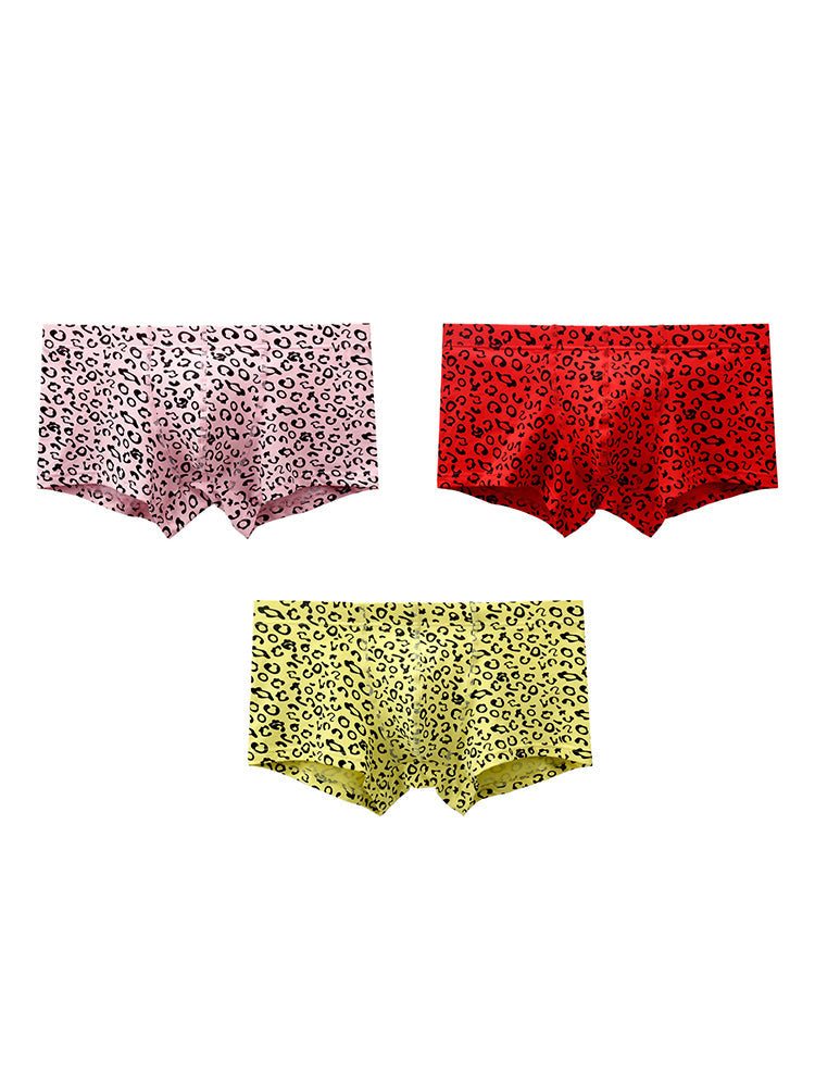3 Pack Men's Leopard Cotton Breathable & Low-Rise Trunks | dmunderwear detail image 2