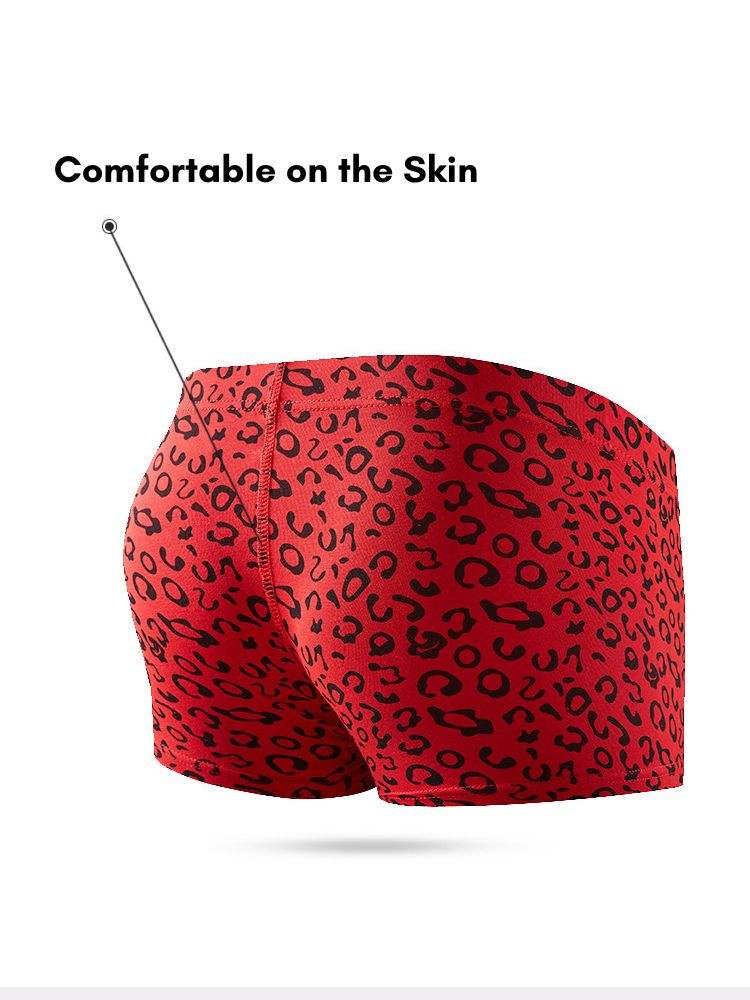 3 Pack Men's Leopard Cotton Breathable & Low-Rise Trunks | dmunderwear detail image 7