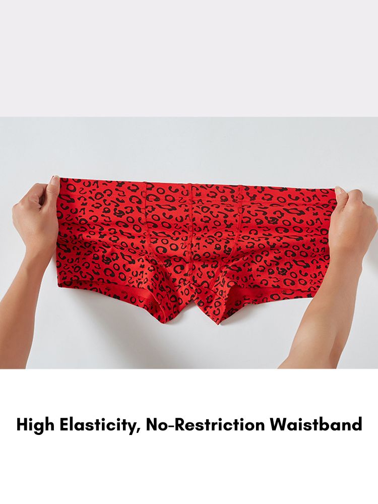 3 Pack Men's Leopard Cotton Breathable & Low-Rise Trunks | dmunderwear detail image 9