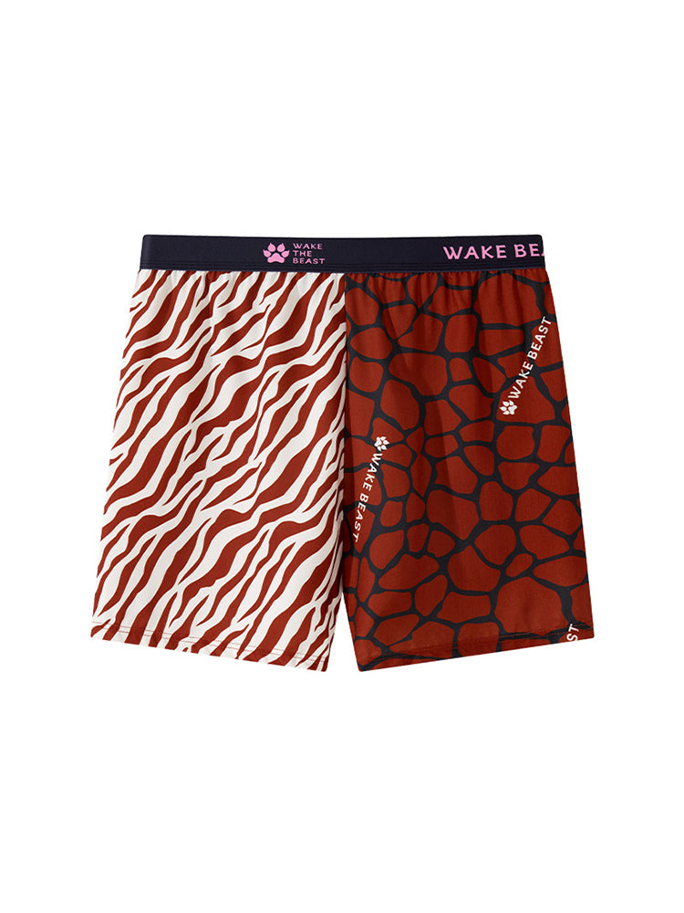 3 Pack Men's Leopard Print Ice Silk Loose-Fit Breathable Boxer Shorts | dmunderwear detail image 16