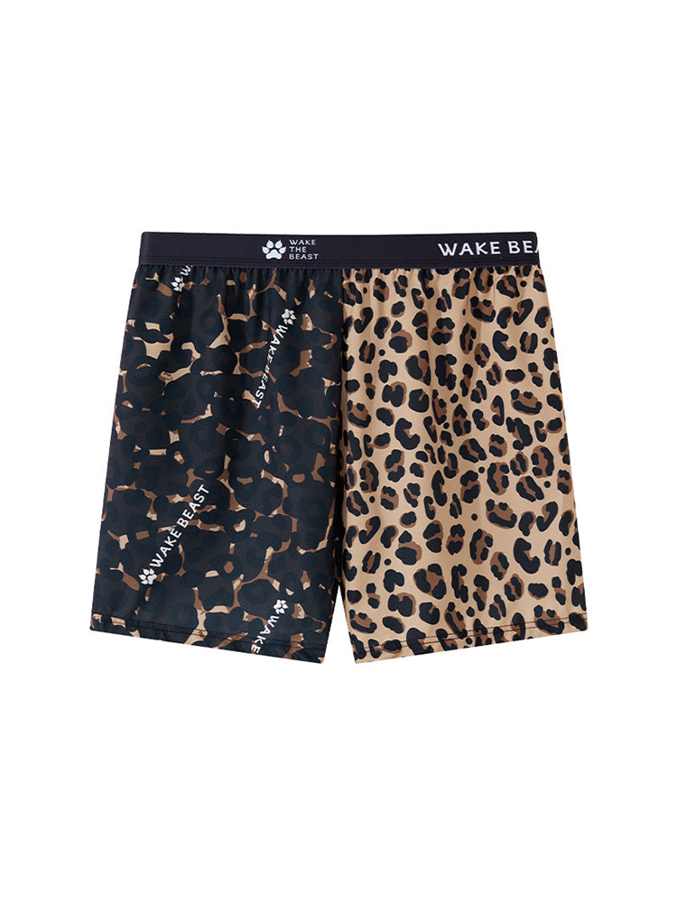 3 Pack Men's Leopard Print Ice Silk Loose-Fit Breathable Boxer Shorts | dmunderwear detail image 18