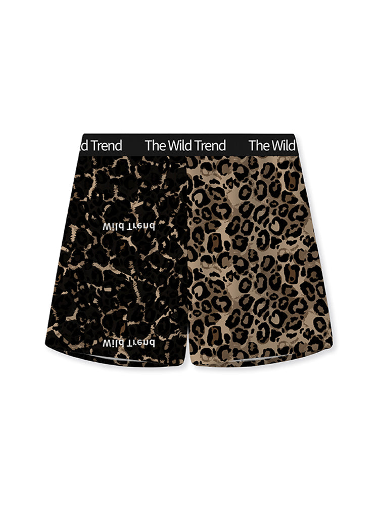 3 Pack Men's Leopard Print Ice Silk Loose-Fit Casual Boxer Briefs | dmunderwear detail image 10