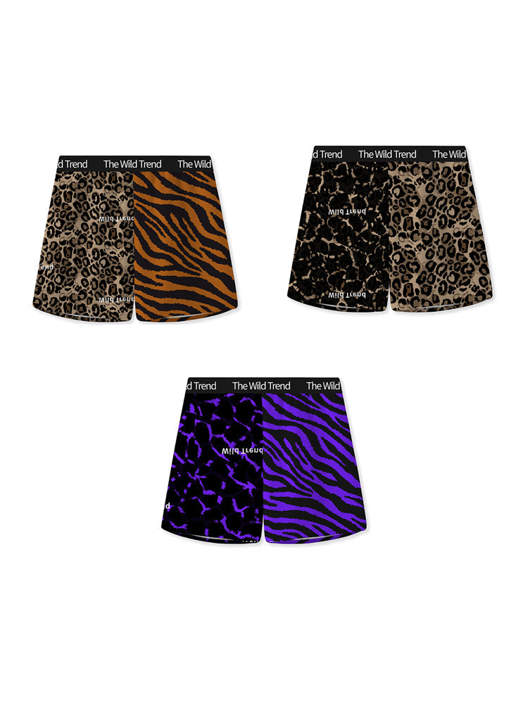 3 Pack Men's Leopard Print Ice Silk Loose-Fit Casual Boxer Briefs | dmunderwear detail image 12