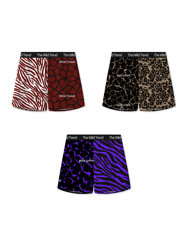 3 Pack Men's Leopard Print Ice Silk Loose-Fit Casual Boxer Briefs | dmunderwear detail image 13