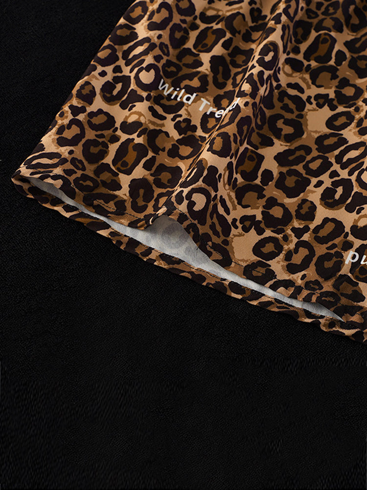 3 Pack Men's Leopard Print Ice Silk Loose-Fit Casual Boxer Briefs | dmunderwear detail image 6