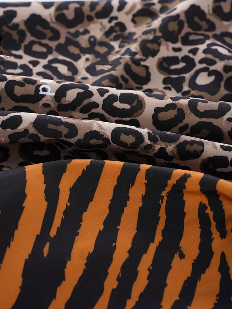 3 Pack Men's Leopard Print Ice Silk Loose-Fit Casual Boxer Briefs | dmunderwear detail image 7