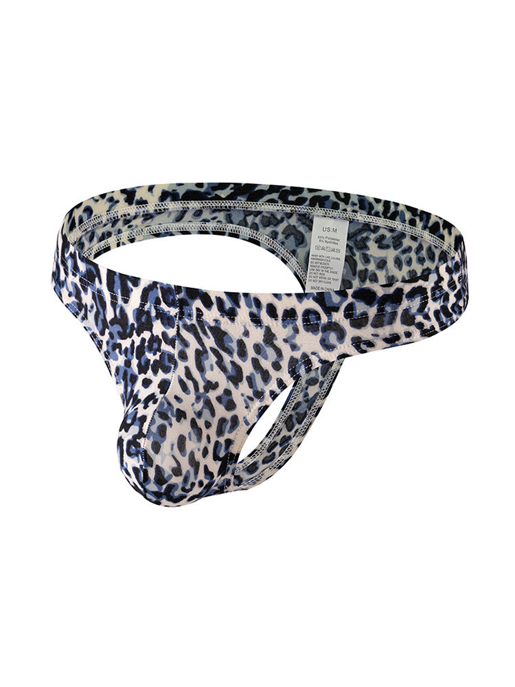 3 Pack Men's Leopard Print Quick-Dry Ultra-Light Chafe-Free Design Thongs | dmunderwear detail image 10