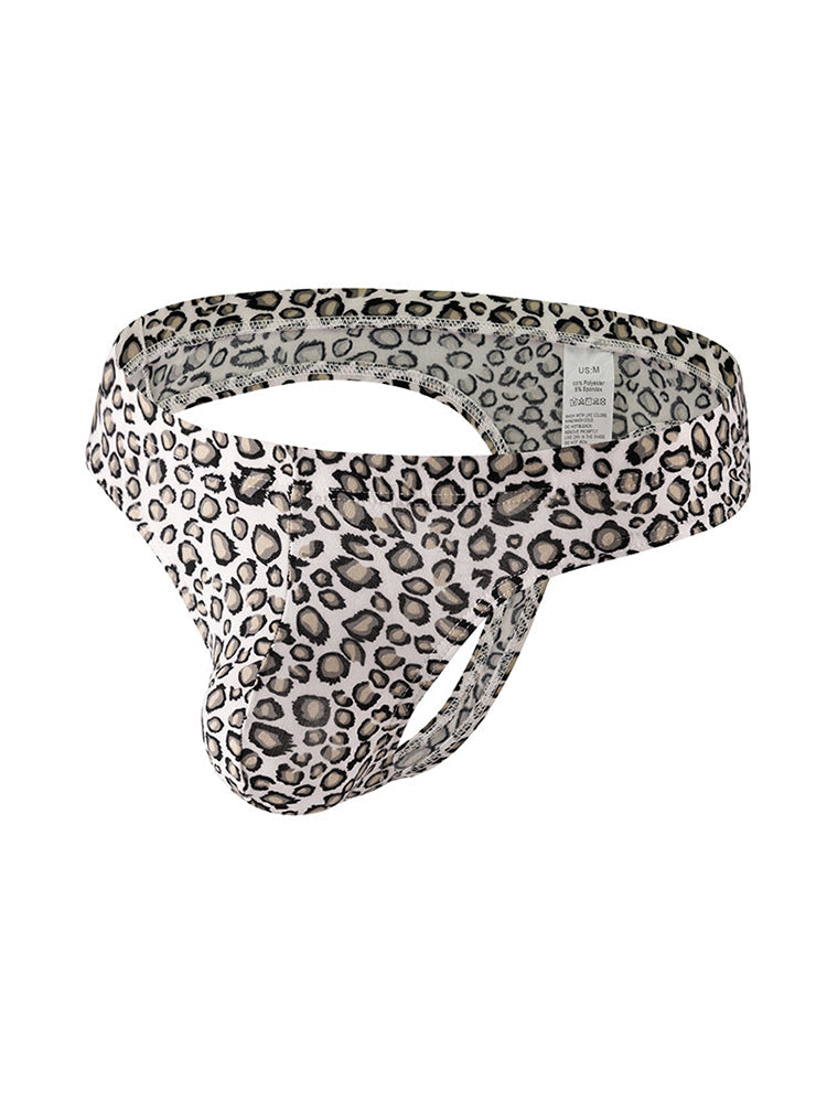 3 Pack Men's Leopard Print Quick-Dry Ultra-Light Chafe-Free Design Thongs | dmunderwear detail image 13