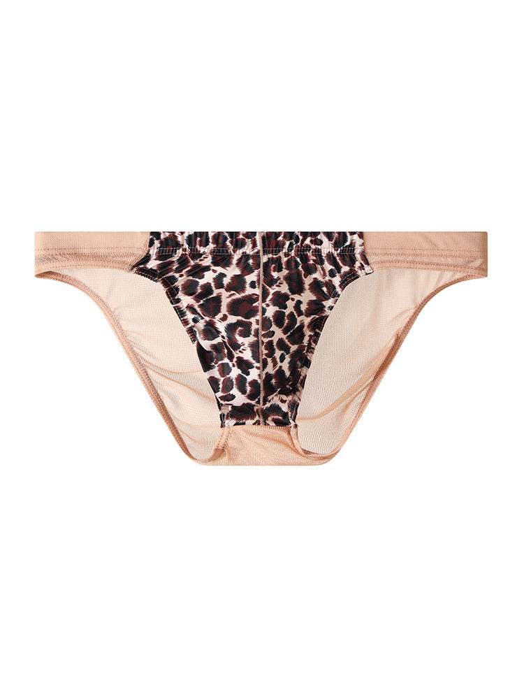 3 Pack Men's Leopard Print Sexy Low-Rise U-Pouch Design Breathable Comfort Bikini | dmunderwear detail image 11