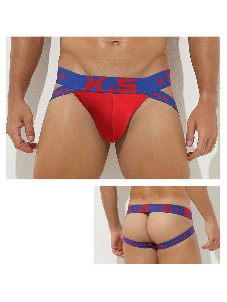 3 Pack Men's Letter Print Color Block Breathable & Stretchy Jockstraps | dmunderwear detail image 15