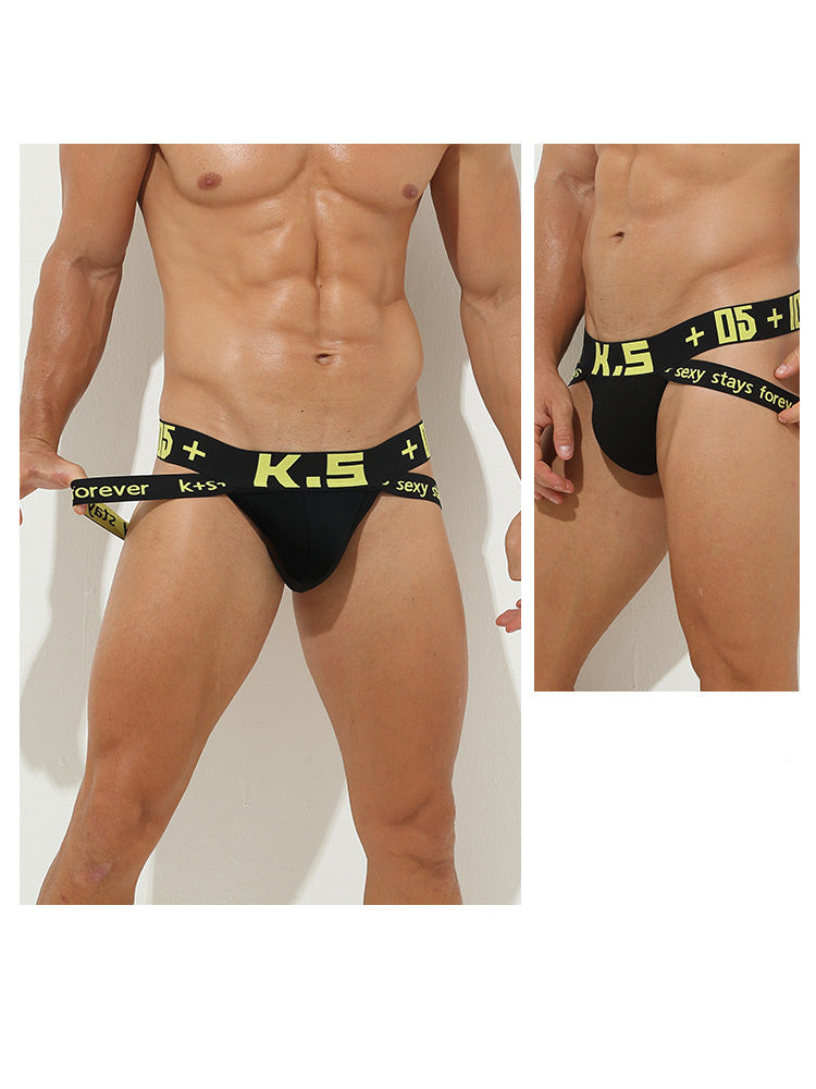 3 Pack Men's Letter Print Color Block Breathable & Stretchy Jockstraps | dmunderwear detail image 8