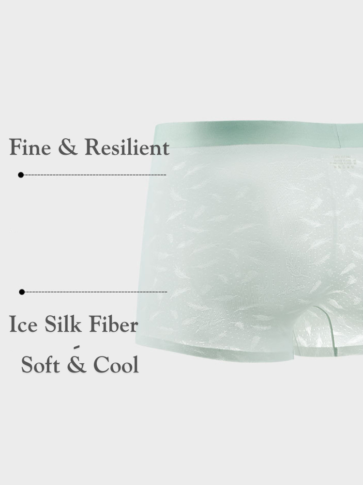 3 Pack Men's Lightweight & Airy Seamless Comfort Ice Silk Trunks | dmunderwear detail image 10