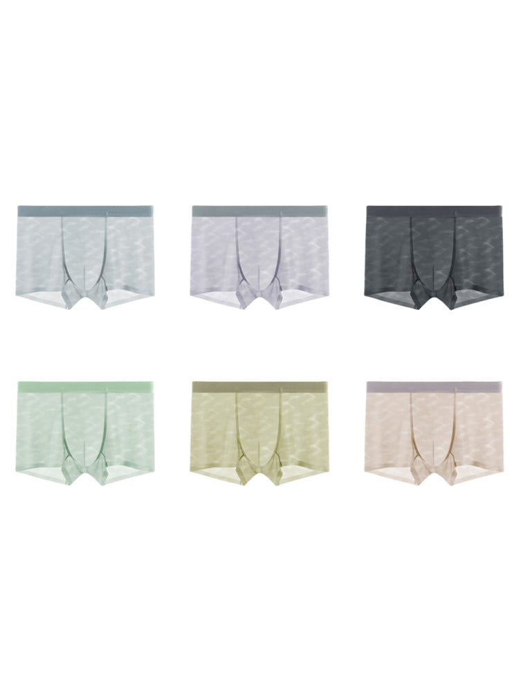3 Pack Men's Lightweight & Airy Seamless Comfort Ice Silk Trunks | dmunderwear detail image 15