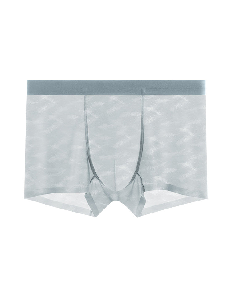 3 Pack Men's Lightweight & Airy Seamless Comfort Ice Silk Trunks | dmunderwear detail image 17