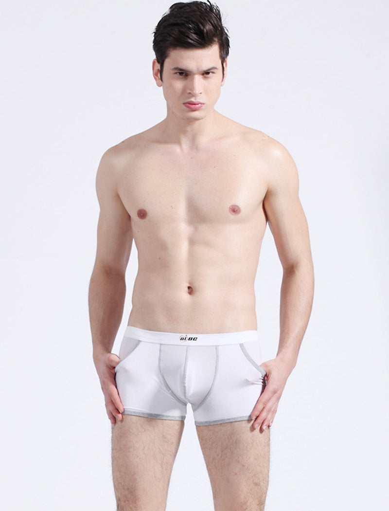 3 Pack Men's Long Leg Boxer Briefs Made of Ultra-Thin Ice Silk with Anti-Wear Elastic | dmunderwear detail image 10
