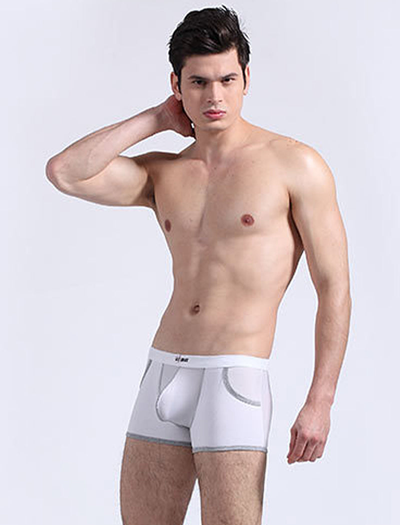3 Pack Men's Long Leg Boxer Briefs Made of Ultra-Thin Ice Silk with Anti-Wear Elastic | dmunderwear detail image 11