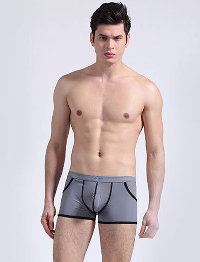 3 Pack Men's Long Leg Boxer Briefs Made of Ultra-Thin Ice Silk with Anti-Wear Elastic | dmunderwear detail image 15