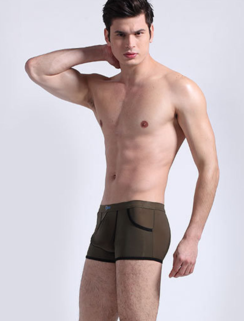 3 Pack Men's Long Leg Boxer Briefs Made of Ultra-Thin Ice Silk with Anti-Wear Elastic | dmunderwear detail image 16