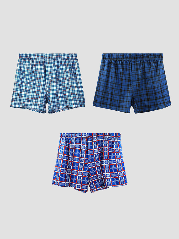 3 Pack Men's Loose Fit Mid-Rise Comfy Waistband Quick-Dry Boxers Shorts | dmunderwear detail image 12