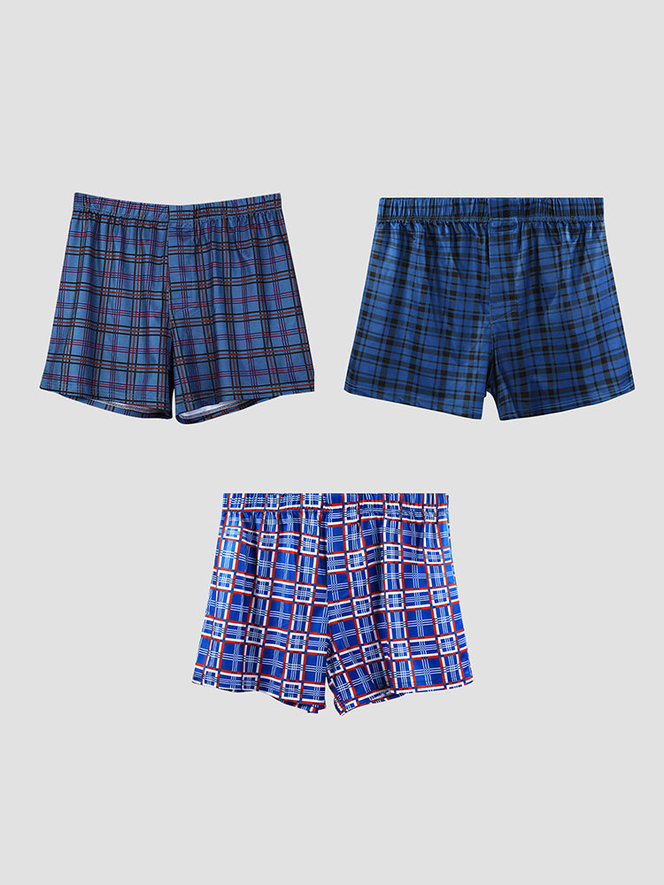 3 Pack Men's Loose Fit Mid-Rise Comfy Waistband Quick-Dry Boxers Shorts | dmunderwear detail image 16