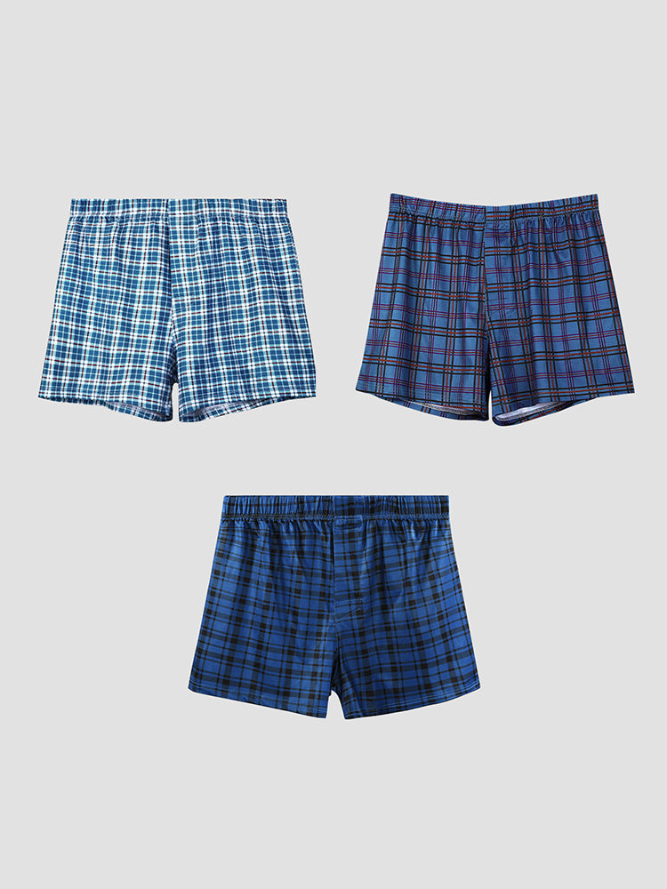 3 Pack Men's Loose Fit Mid-Rise Comfy Waistband Quick-Dry Boxers Shorts | dmunderwear detail image 2