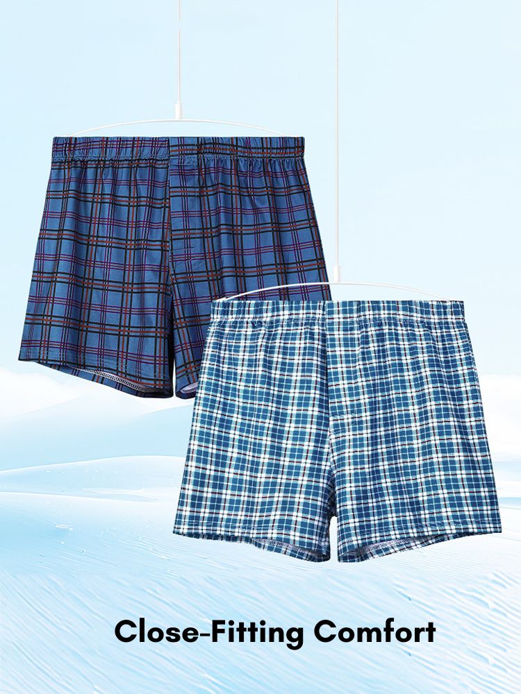3 Pack Men's Loose Fit Mid-Rise Comfy Waistband Quick-Dry Boxers Shorts | dmunderwear detail image 5