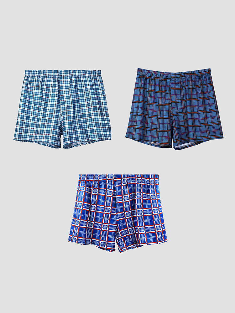 3 Pack Men's Loose Fit Mid-Rise Comfy Waistband Quick-Dry Boxers Shorts | dmunderwear detail image 7