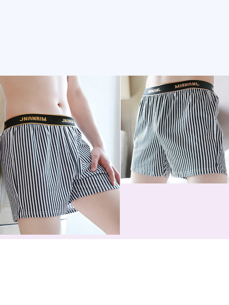 3 Pack Men's Loose-Fit Striped Design Stylish Premium Cotton Boxer Shorts | dmunderwear detail image 13