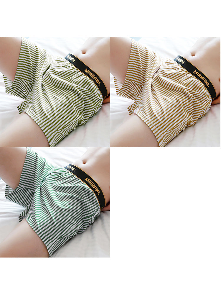 3 Pack Men's Loose-Fit Striped Design Stylish Premium Cotton Boxer Shorts | dmunderwear detail image 2