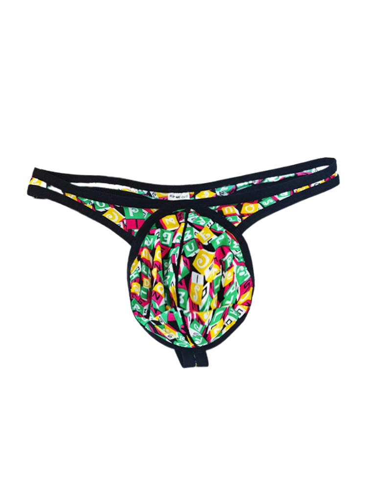 3 Pack Men's Low-Rise Breathable Ice Silk Print Sexy U-Pouch Thongs | dmunderwear detail image 18