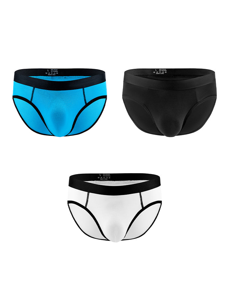 3-pack Men's Low-rise Compartment Lift Independent Pouch Briefs | dmunderwear detail image 2