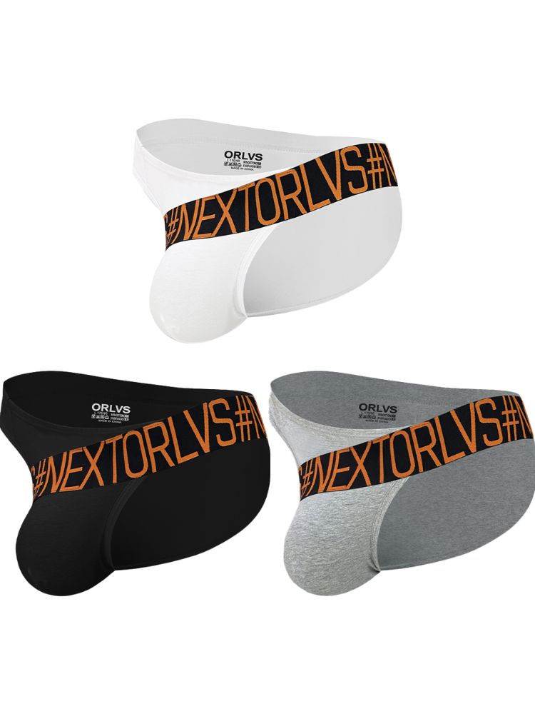 3 Pack Men's Low Rise Cotton Sexy Fashion U Convex Comfort Briefs | dmunderwear