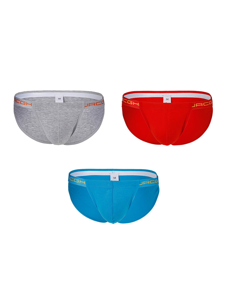 3 Pack Men's Low-Rise High Cut Sexy Supportive U-Pouch Bikini | dmunderwear detail image 12