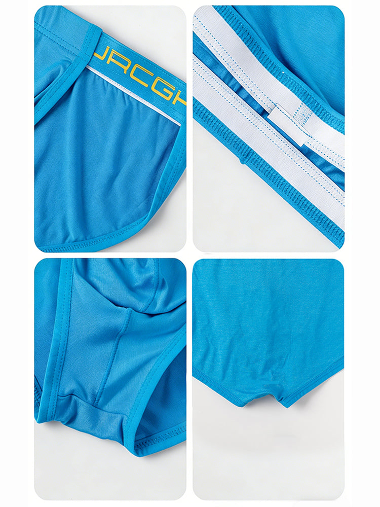 3 Pack Men's Low-Rise High Cut Sexy Supportive U-Pouch Bikini | dmunderwear detail image 13