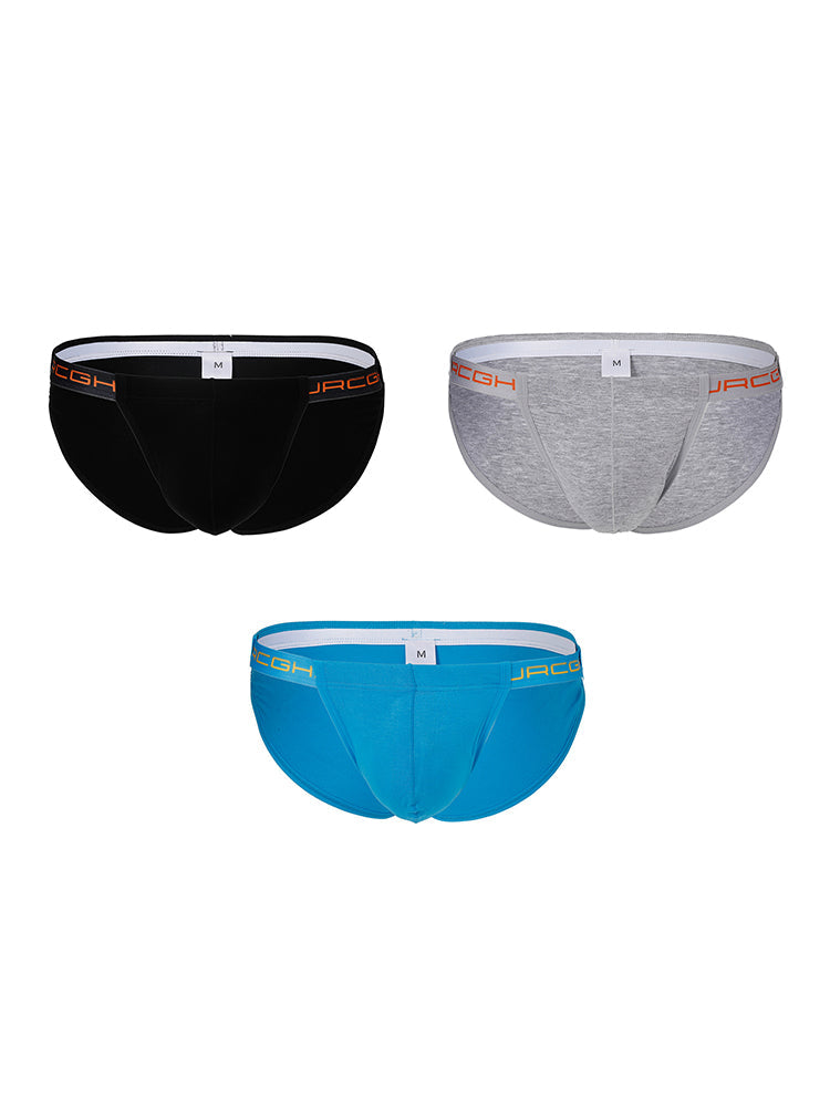 3 Pack Men's Low-Rise High Cut Sexy Supportive U-Pouch Bikini | dmunderwear detail image 2