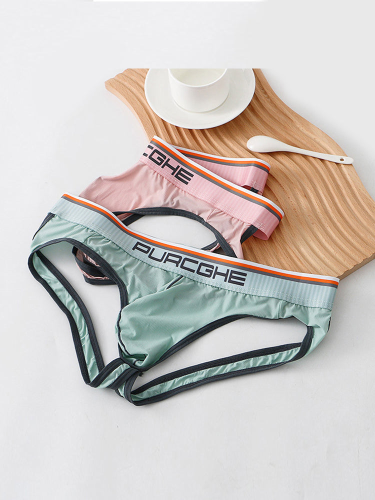 3 Pack Men's Low-Rise Ice Silk Jockstrap | dmunderwear detail image 10