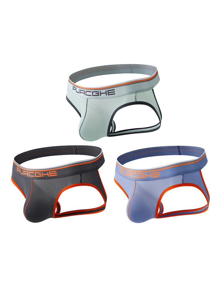 3 Pack Men's Low-Rise Ice Silk Jockstrap | dmunderwear detail image 14