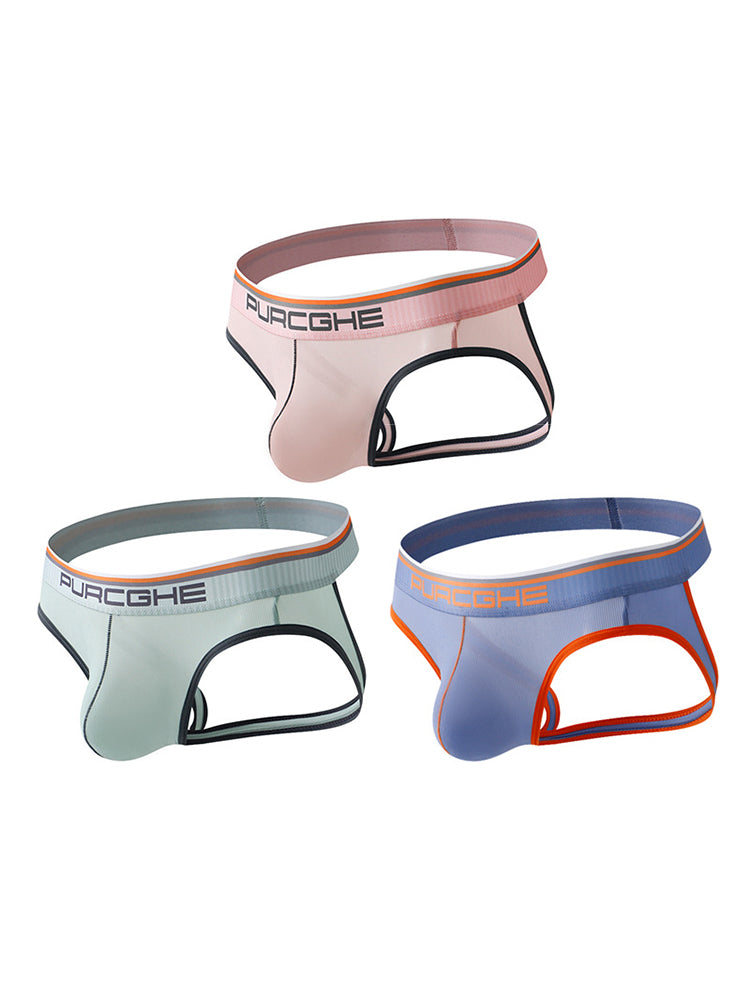 3 Pack Men's Low-Rise Ice Silk Jockstrap | dmunderwear detail image 17