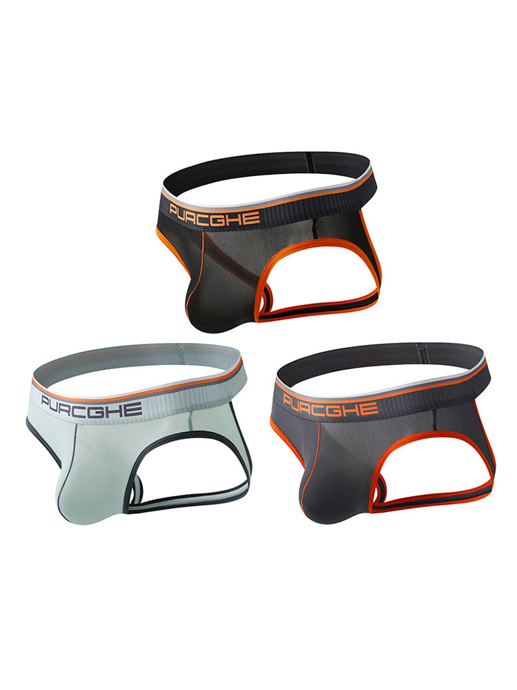 3 Pack Men's Low-Rise Ice Silk Jockstrap | dmunderwear detail image 18