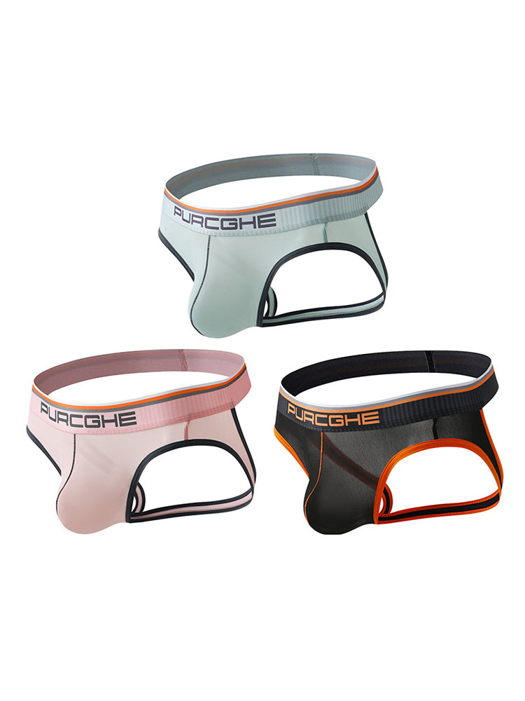 3 Pack Men's Low-Rise Ice Silk Jockstrap | dmunderwear detail image 8
