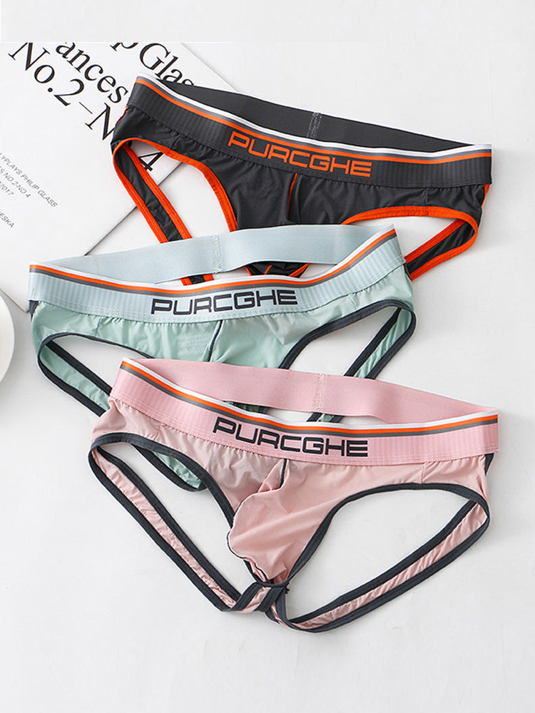 3 Pack Men's Low-Rise Ice Silk Jockstrap | dmunderwear detail image 9