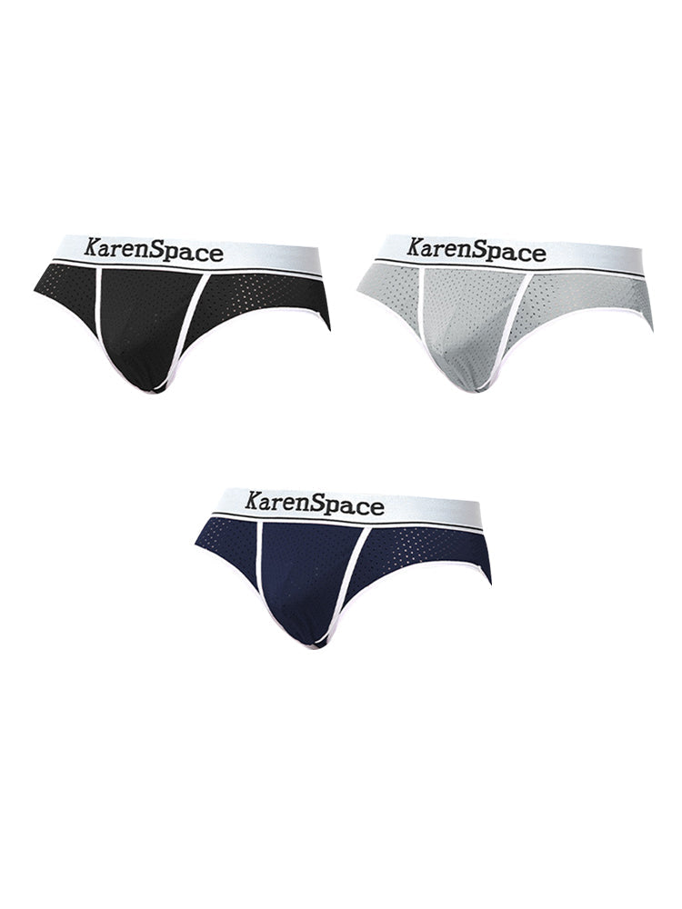 3 Pack Men's Low-Rise Mesh Supportive Fit Stretch Fit Basic Briefs | dmunderwear detail image 12