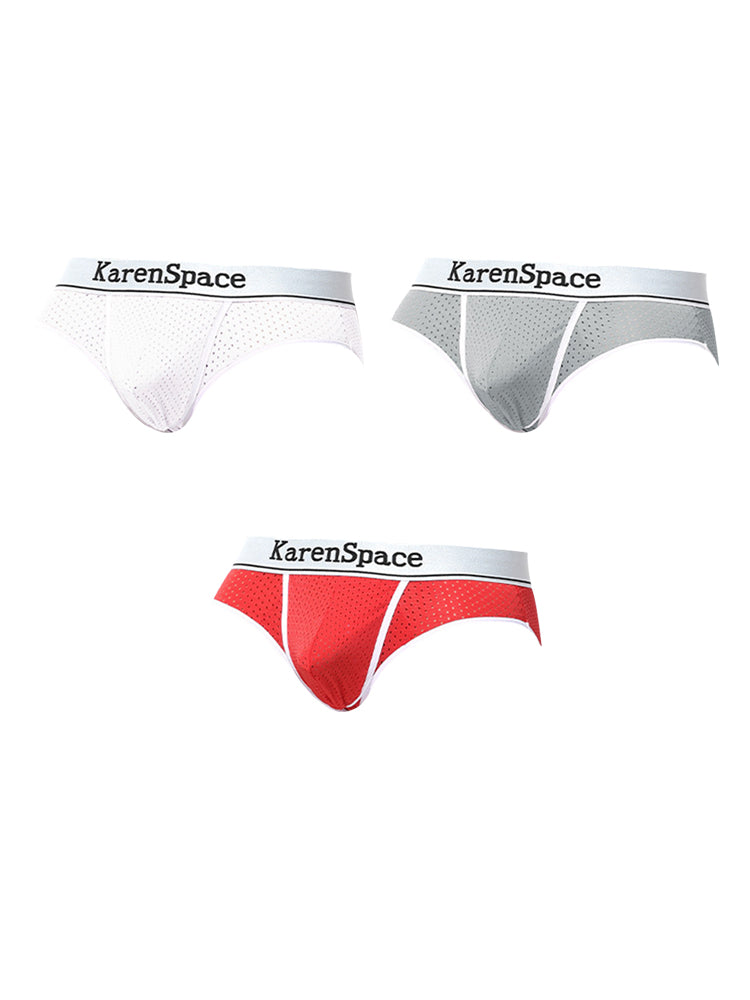 3 Pack Men's Low-Rise Mesh Supportive Fit Stretch Fit Basic Briefs | dmunderwear detail image 17