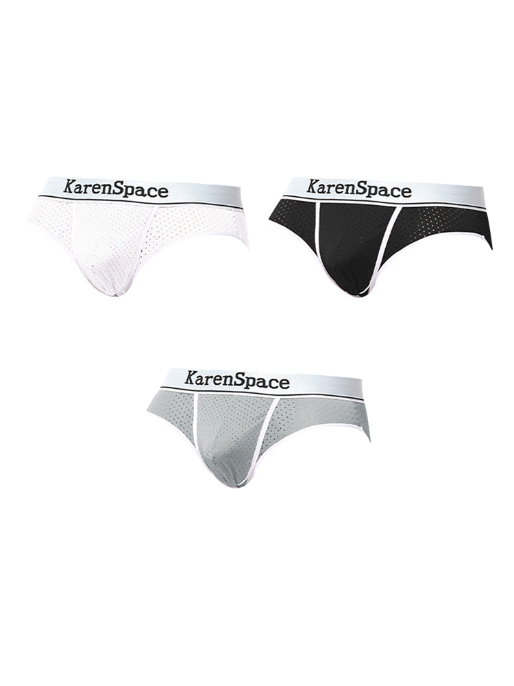3 Pack Men's Low-Rise Mesh Supportive Fit Stretch Fit Basic Briefs | dmunderwear detail image 2