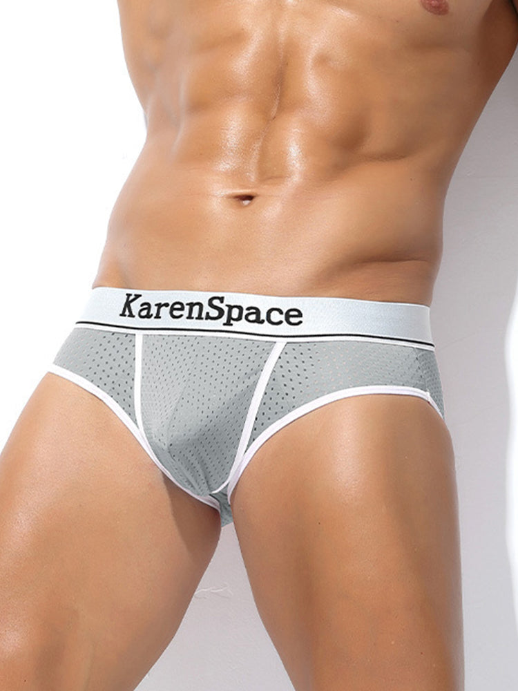 3 Pack Men's Low-Rise Mesh Supportive Fit Stretch Fit Basic Briefs | dmunderwear detail image 4