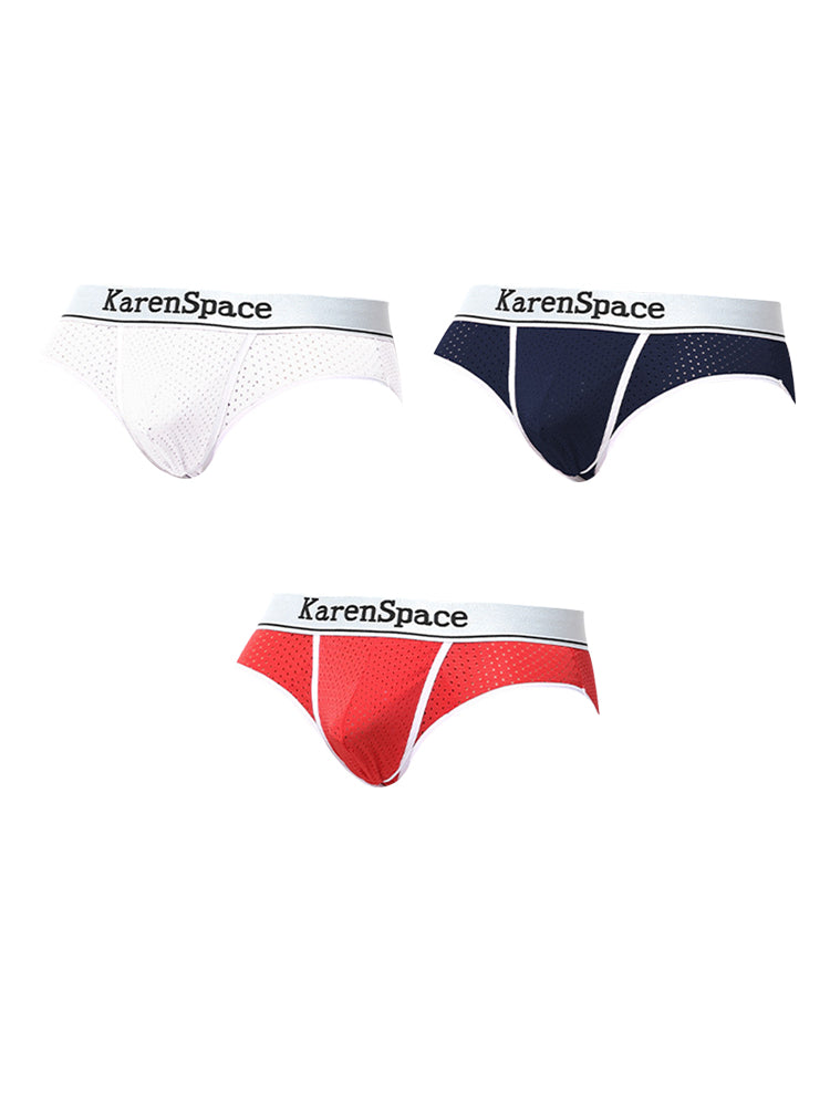 3 Pack Men's Low-Rise Mesh Supportive Fit Stretch Fit Basic Briefs | dmunderwear detail image 7