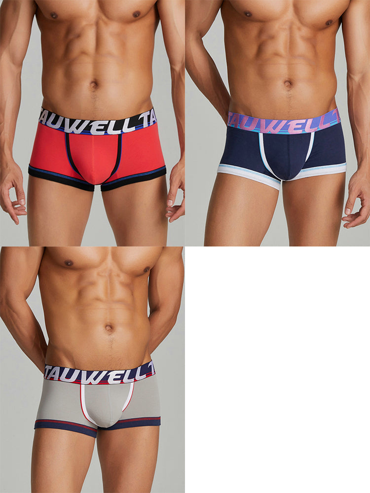 3 Pack Men's Low-Rise Premium Cotton Seamless Comfort Stretch Fit Trunks | dmunderwear detail image 17