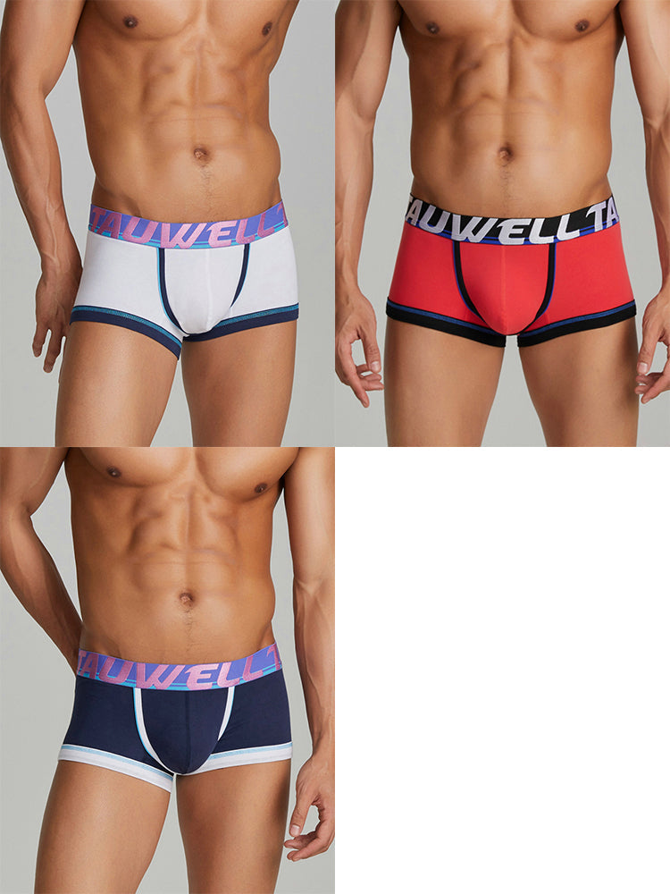 3 Pack Men's Low-Rise Premium Cotton Seamless Comfort Stretch Fit Trunks | dmunderwear detail image 2